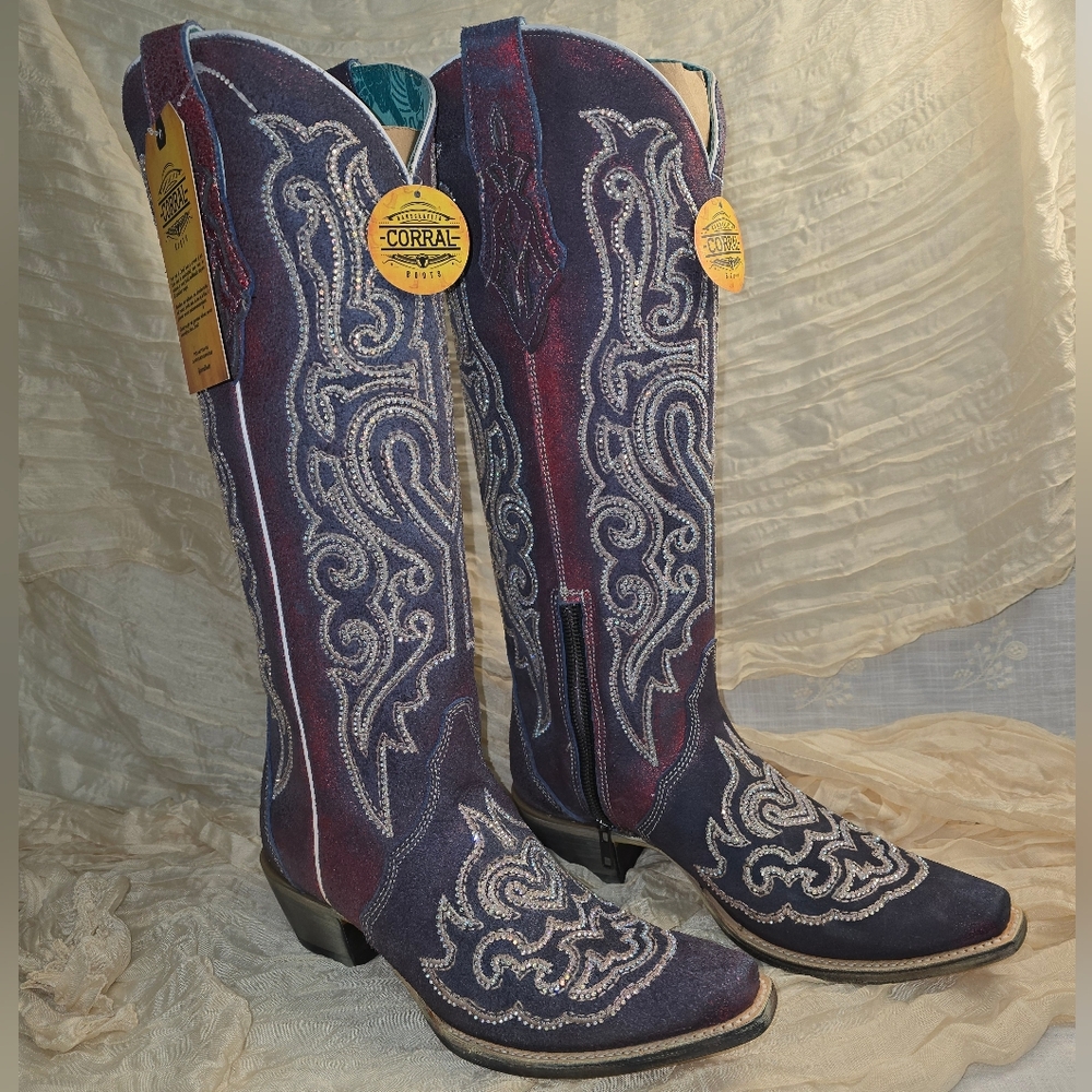 Corral Blue Red Chameleon Boots